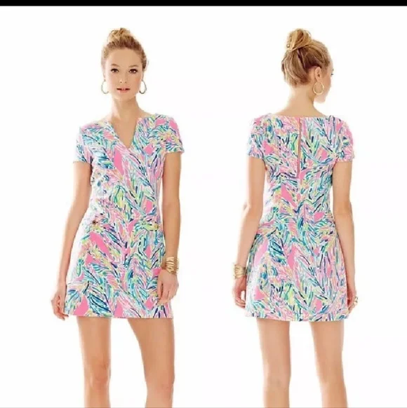 NWOT Lilly Pulitzer Layton Shift Tropical Palm Dress - Picture 9 of 11